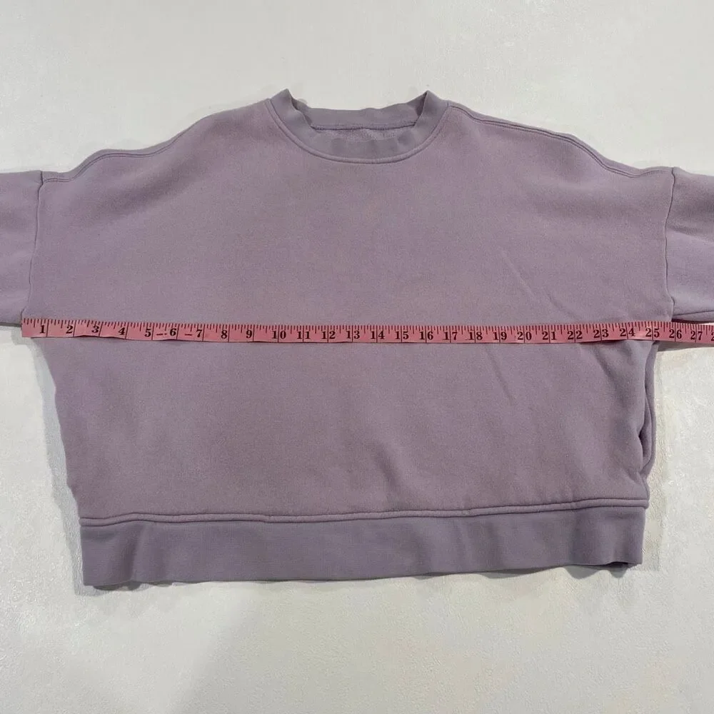Madewell MWL Lavender Cropped Sweatshirt Small Organic Cotton Boxy Pullover